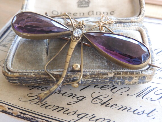 Magnificent Art Deco Czech Faceted Purple Amethys… - image 2