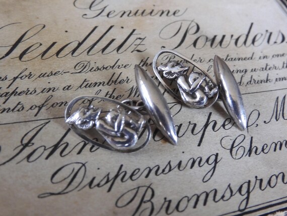 Art Deco Sterling Silver CORNISH Pixie Cufflinks … - image 7
