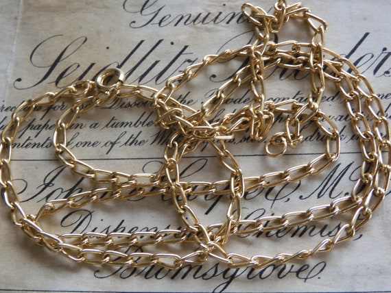 Lovely LONG Vintage 1980s 18ct Gold Plated Chain … - image 1