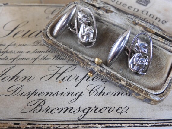 Art Deco Sterling Silver CORNISH Pixie Cufflinks … - image 9