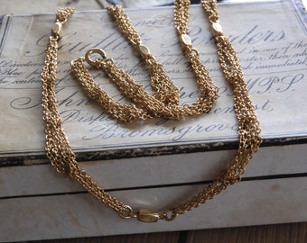 Stunning Vintage 1970s 18ct Gold Plated CHAIN Link Necklace longer length