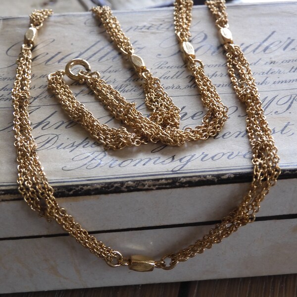 Stunning Vintage 1970s 18ct Gold Plated CHAIN Link Necklace longer length