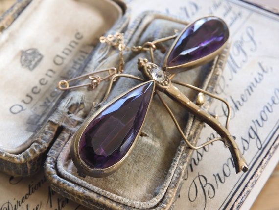 Magnificent Art Deco Czech Faceted Purple Amethys… - image 3