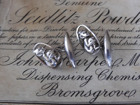 Art Deco Sterling Silver CORNISH Pixie Cufflinks … - image 6