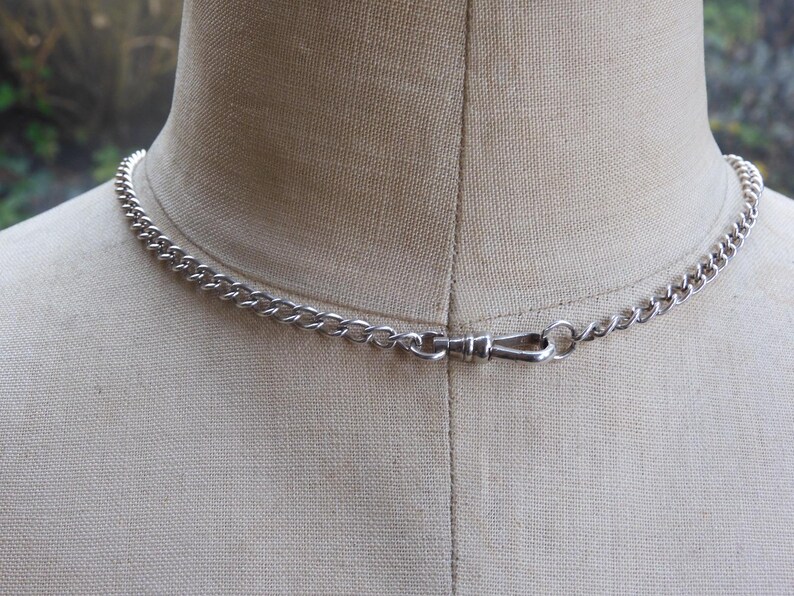 Antique Edwardian Sterling Silver Chain Necklace With Heart Charm - Etsy