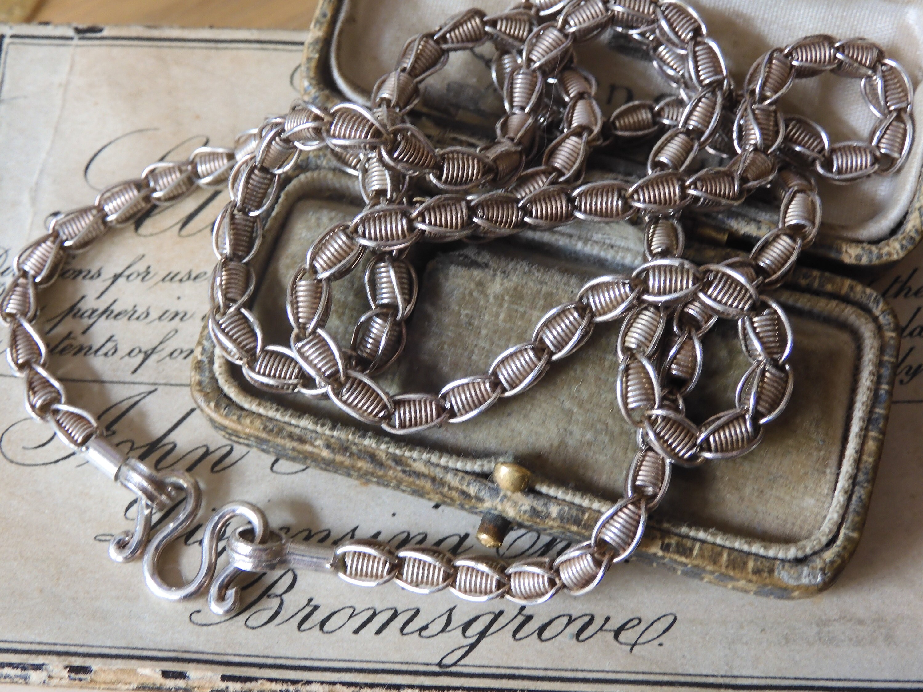 Fabulous Decorative LONG Vintage 1970s Heavy Sterling Silver
