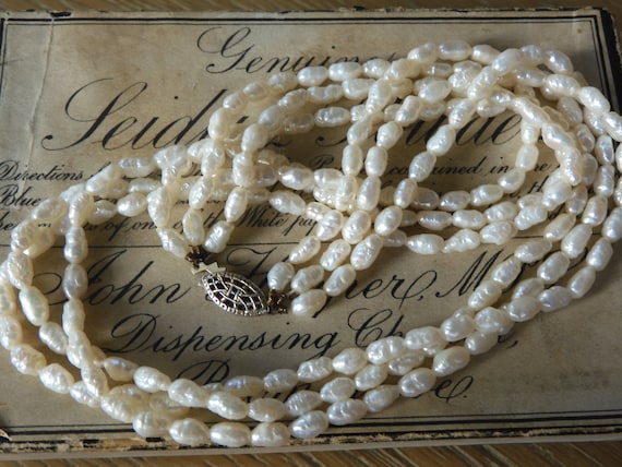 Collier Perles Vintage - Occasion - Style Rétro