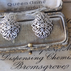 Wonderful Vintage 1970s Decorative Sterling Silver Earrings