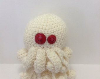 Amigurumi Crochet Cthulu Plush Doll - Albino Elder God