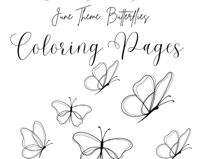 Butterfly Theme Digital Coloring Pages