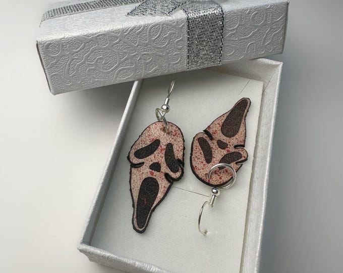 Handmade Leather Halloween Themed Earrings, Ghosts, Witches, Spiders, Horror and More