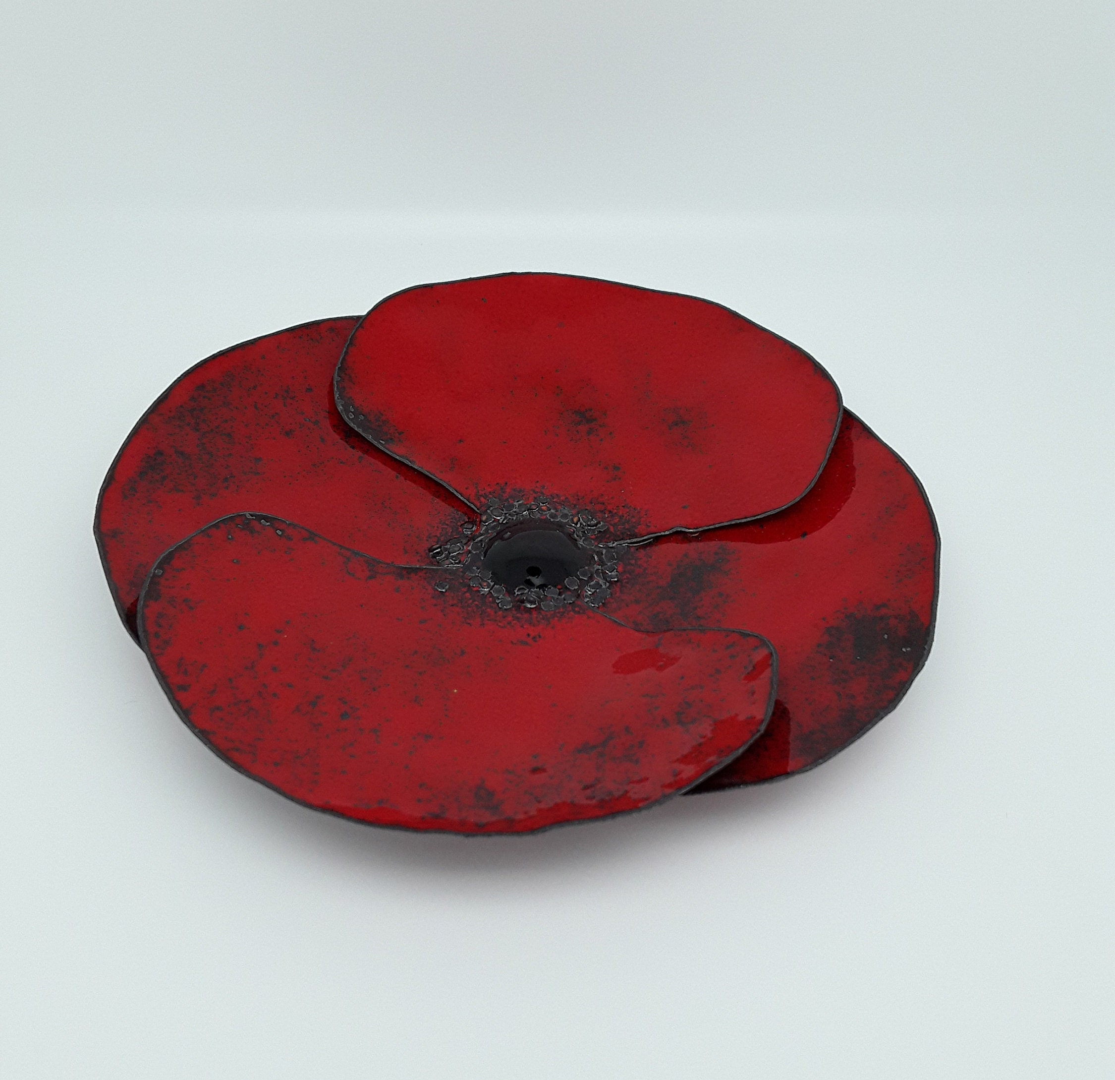 Coquelicot Vide-Poche - Accessoire de Décoration Maison Rouge et Noir- Creation Les Z'émaux