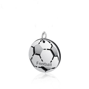 Colgantes de encantos de fútbol de acero inoxidable