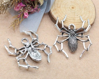 5x29x34mm Antik Niedlicher Halloween Spinne Anhänger