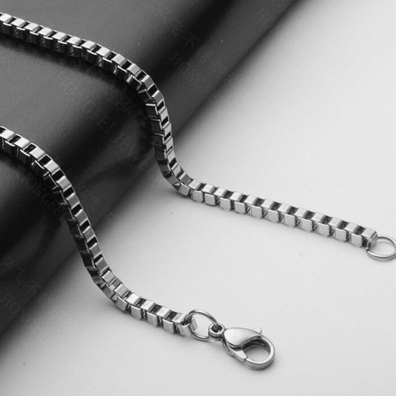 Mens Necklace Stainless Steel Chain, Bulk Chain, Jewelry Making Chain, Fine  Chain,mens, DIY Findings Jewelry, Box Chain,packaget004 