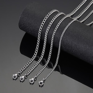 Chaîne en acier inoxydable, chaîne en gros, chaîne de fabrication de bijoux, gourmette, hypoallergénique, T-201