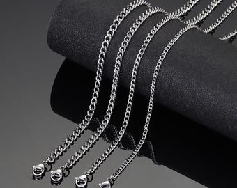Hypoallergenic Stainless Steel Curb Chain with Clasp (50-60cm)