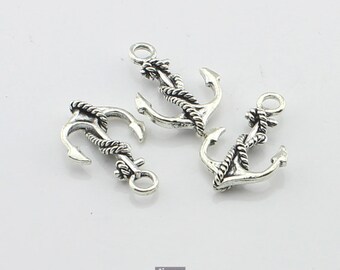 10pcs 18x28mm Antik Silber Anker Charms Steckverbinder