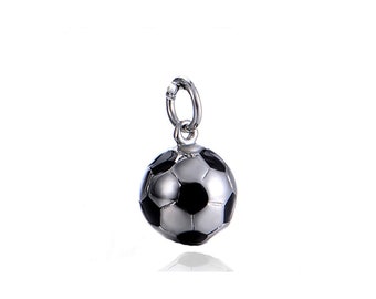 3D-hänge i rostfritt stål med fotbollsmotiv - Sport DIY (14 mm)