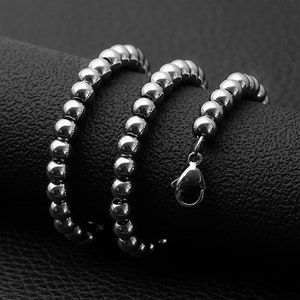 Bulk Stainless Steel round pearl Chain, Jewelry Making Chain,mens, DIY Jewelry