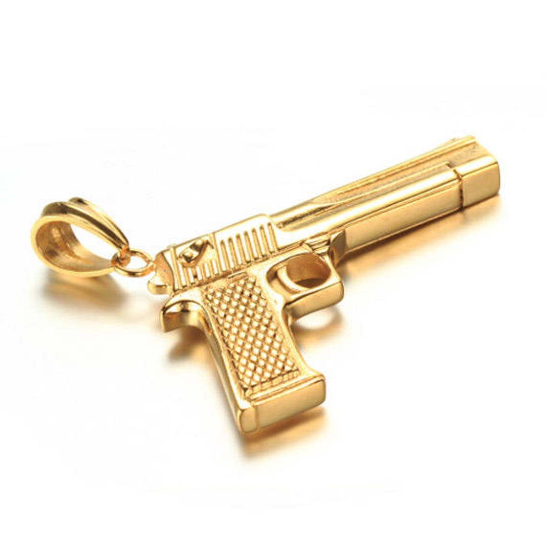 Colgante de pistola de acero inoxidable de 35 mm x 55 mm - Colgantes de  pistola para hombre - Etsy México, image size:1080x1080