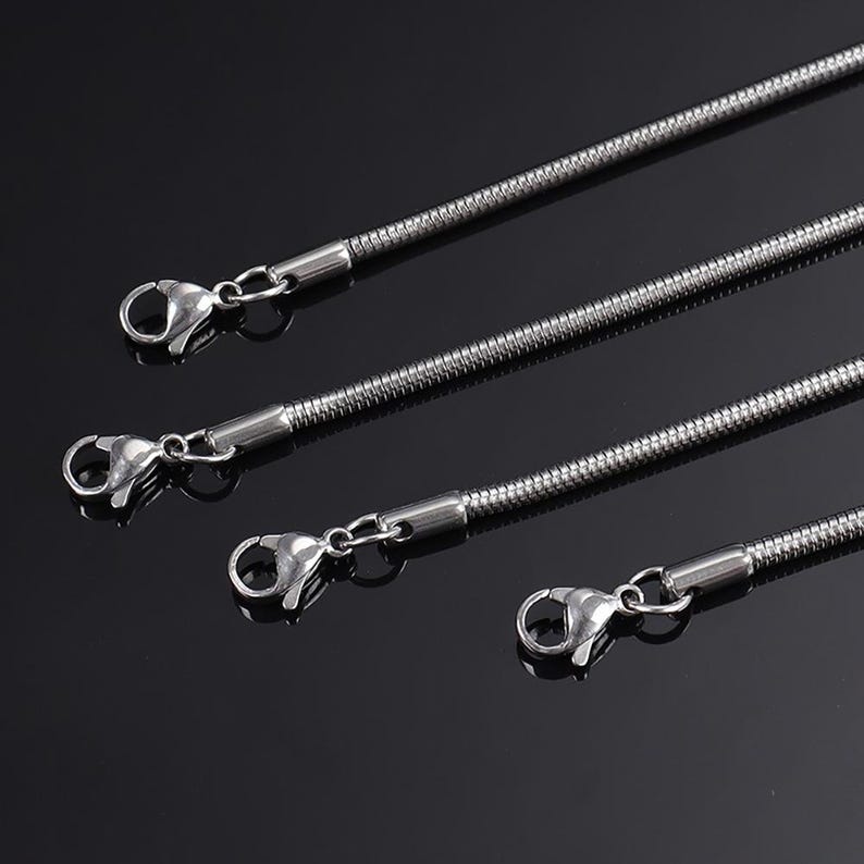 Hypoallergenic Stainless Steel Snake Chain With Clasp-diy Necklace ...