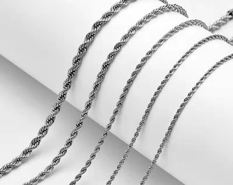 Hypoallergene Edelstahl Twist-Kette mit Verschluss ， T05