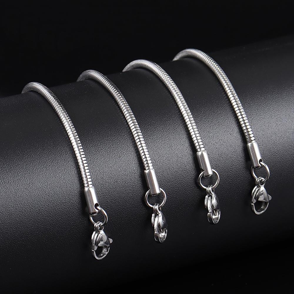 Hypoallergenic Stainless Steel Snake Chain With Clasp-diy Necklace ...