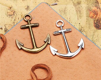 15pcs 25x31mm Antique Bronze Anchor Charms Connectors
