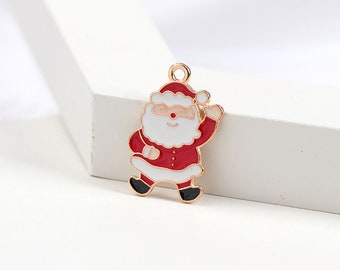 10pcs christmas charm Santa Claus charm snowman charm jewelry earring pendant bracelet charm craft supplies