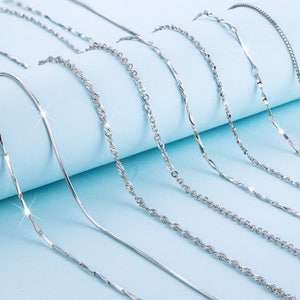 S925 Sterling Silver Chain: Hypoallergenic Jewelry Making Chain, 18 Inch