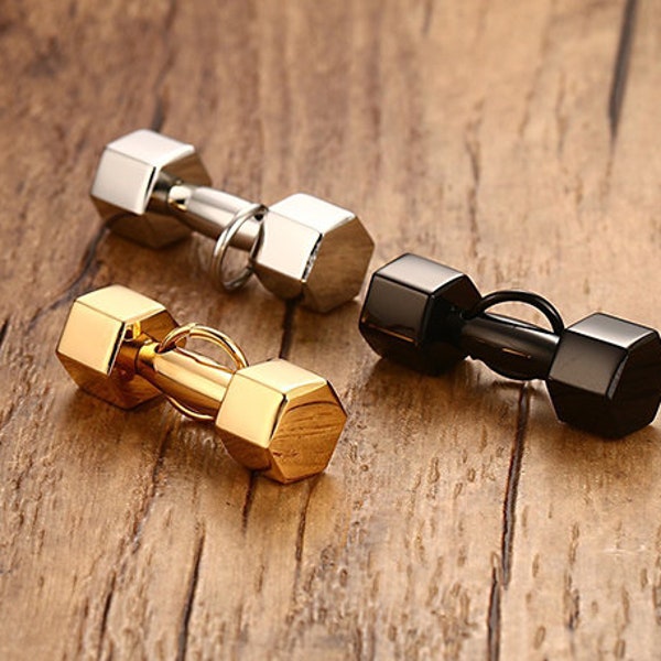 Stainless Steel Dumbbell Charms Barbell Weight Charms pendants