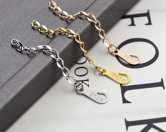 Stainless Steel Curb Chain Extender: Hypoallergenic Jewelry Making (5pcs)