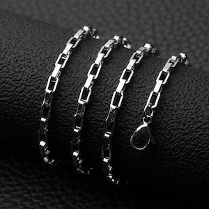Mens Collier Chaîne en acier inoxydable, Chaîne en vrac, Chaîne de fabrication de bijoux, Chaîne de boîte, mens, bijoux de découvertes de bricolage, 2-3mm liens--T007