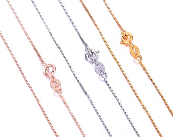 Handmade Sterling Silver Box Chain: Fine Jewelry Making, 18 inch