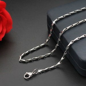 Chaîne en acier inoxydable, chaîne en vrac, chaîne de fabrication de bijoux, hypoallergénique -Chaîne de collier T015