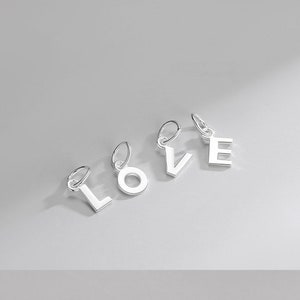 S925 Sterling Silver 26 English letter DIY necklace pendant bracelet charms