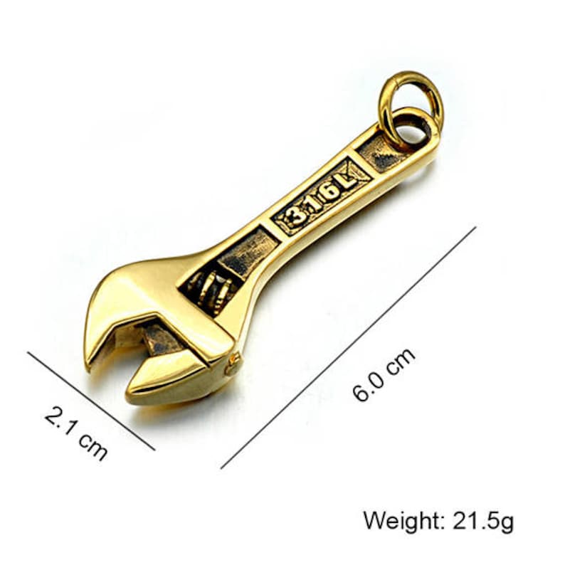 60x21mm Stainless Steel Wrench Pendant Steel Wrench Mini Etsy