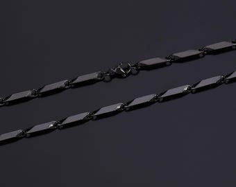 Black Stainless Steel Chain Necklace: Hypoallergenic Jewelry Making Chain
