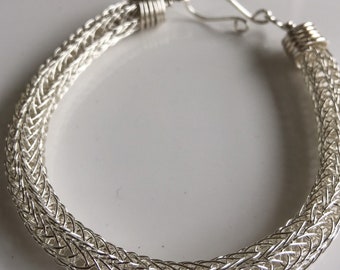Sterling Silver Viking Knit bracelet, Viking Knit, wire jewelry, handmade