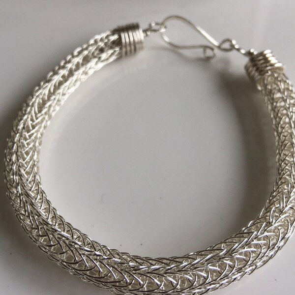 Sterling Silver Viking Knit bracelet, Viking Knit, wire jewelry, handmade