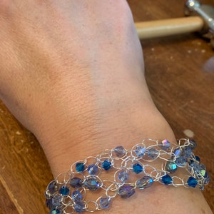 Handmade Silver Crochet Wire Bracelet – Elegant, Lightweight & Unique