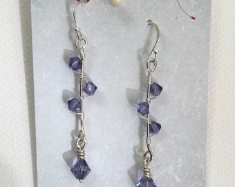 Swarovski Crystal on Sterling Silver Dangle Earrings