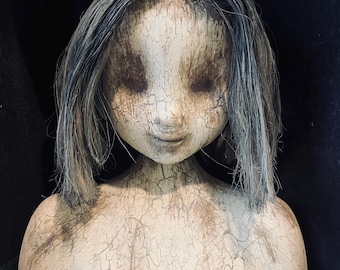 Hand Painted Creepy Doll Head