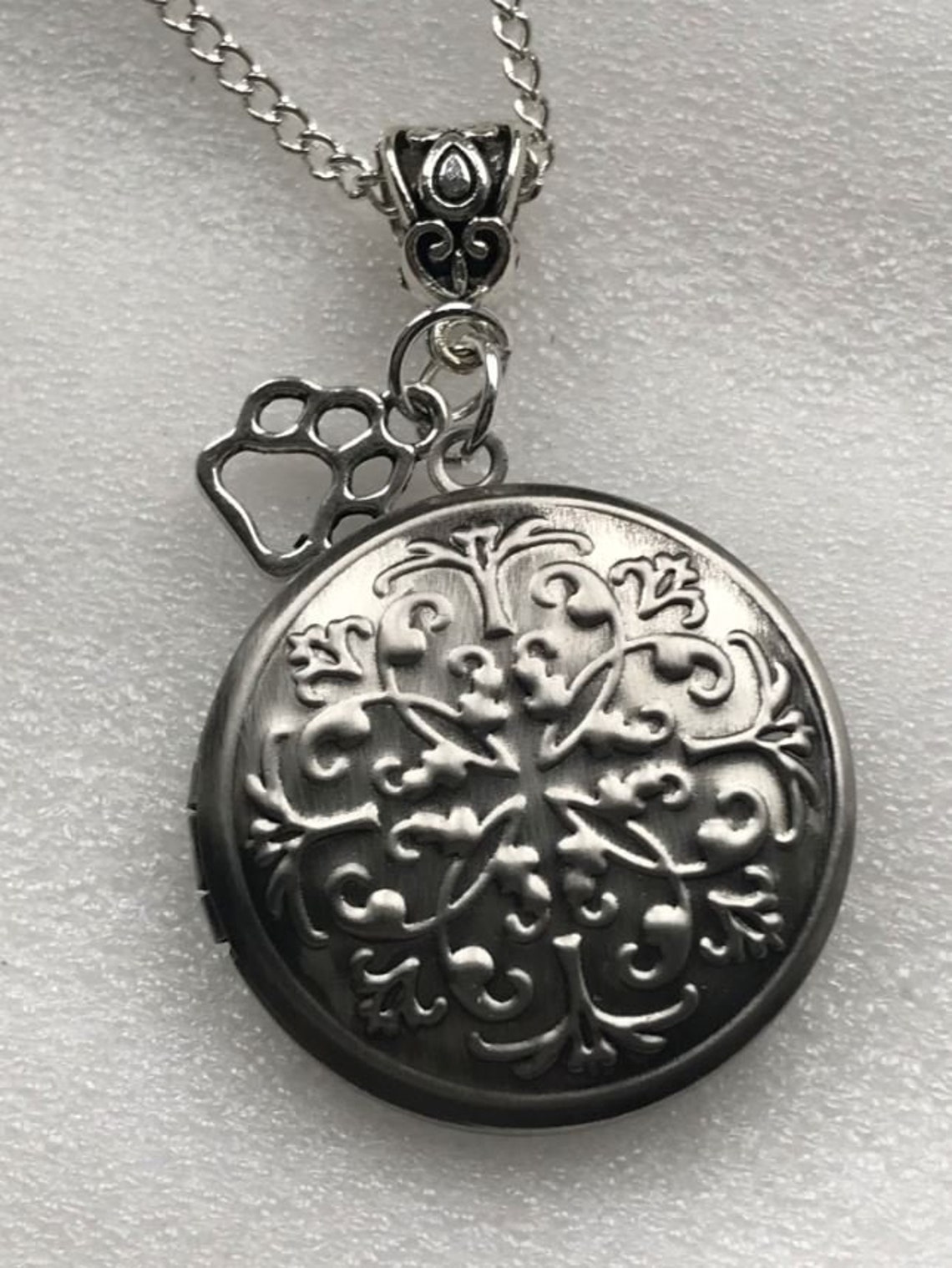 Paw Print Locket Necklace Dog Paw Print Locket Gift Pet Etsy Ireland
