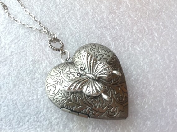 Butterfly locket necklace deals