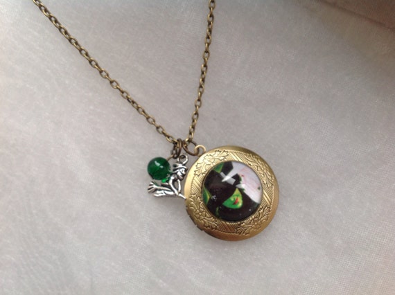 Vintage Bronze Tone Locket Picture Pendant Necklace Wicked The Musical Defying Gravity Included Free Brass Chain Gifts Personalized