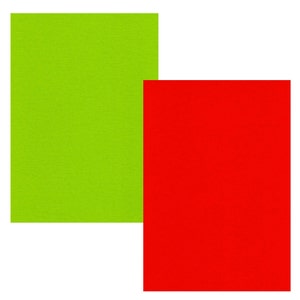 A4 Acabado de lino de cartón texturizado 225gsm 20 piezas x A4 rojo o verde brillante 210 mm x 297 mm