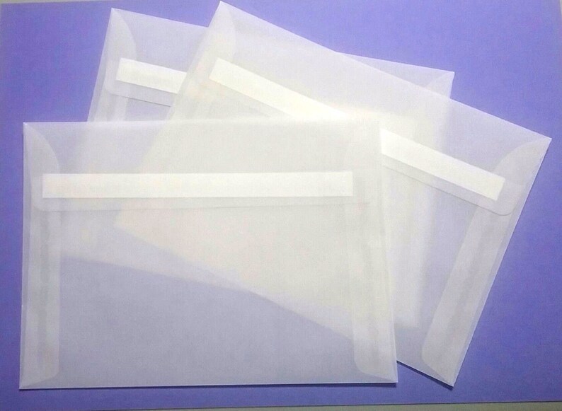 5x7 Vellum Envelopes x 20 Pieces 130mm x 180mm Clear Etsy