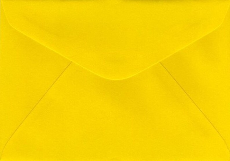May include: A bright yellow envelope with a standard flap.